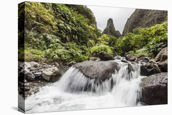 Waterfall in Iao Valley State Park, Maui, Hawaii, United States of America, Pacific-Michael Nolan-Premier Image Canvas