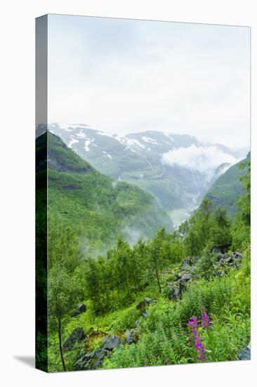 Waterfalls and Mountain Valleys Viewed from Vatnahalsen, Norway-Amanda Hall-Premier Image Canvas