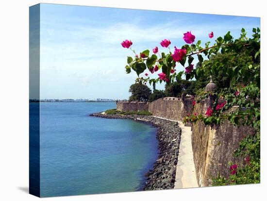 Waterfront Walkway, Fort San Felipe Del Morro, San Juan, Puerto Rico, USA, Caribbean-Miva Stock-Premier Image Canvas