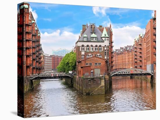 Waterfront Warehouses in the Speicherstadt Warehouse District of Hamburg, Germany-Miva Stock-Premier Image Canvas