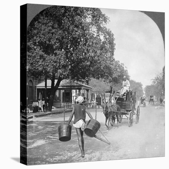 Watering the Streets of Rangoon, Burma, 1908-null-Premier Image Canvas