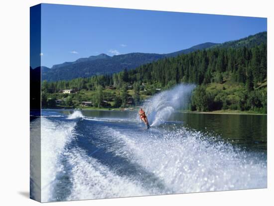 Waterskiing on Adams Lake, British Columbia, Canada, North America-Harding Robert-Premier Image Canvas