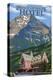 Waterton Lakes National Park, Canada - Prince of Wales Hotel-Lantern Press-Stretched Canvas