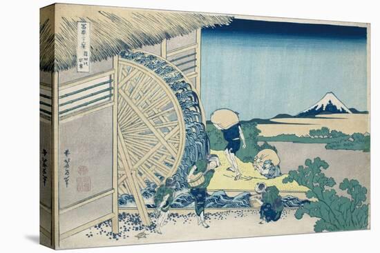 Waterwheel at Onden, from the series 'The Thirty-Six Views of Mt. Fuji'. Ca. 1830-32-Katsushika Hokusai-Premier Image Canvas