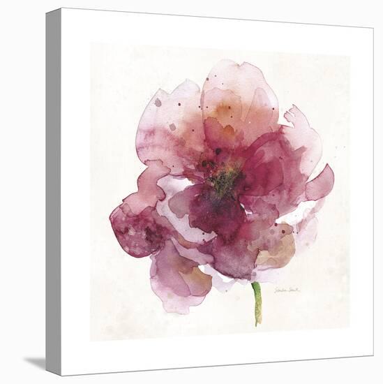 Watery Red Bloom 2-Sandra Smith-Stretched Canvas