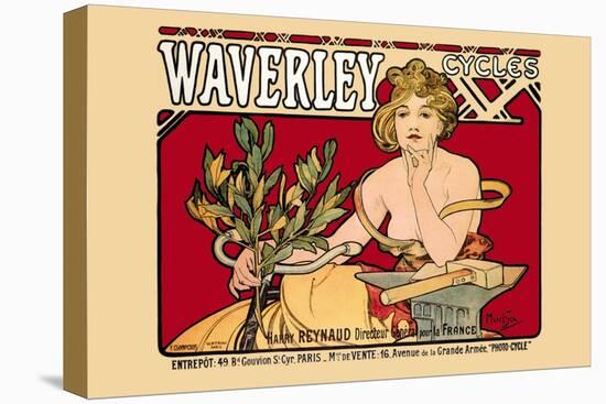 Waverley Cycles-Alphonse Mucha-Stretched Canvas