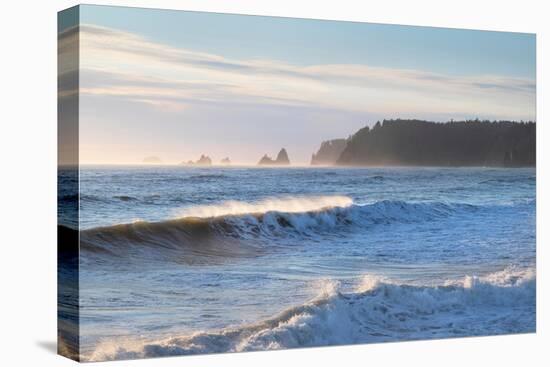 Waves approaching Rialto Beach Olympic National Park, Washington State-Alan Majchrowicz-Premier Image Canvas