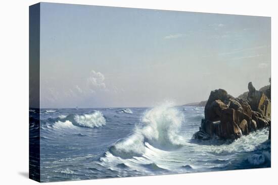 Waves Breaking on a Rocky Coast, 1881-Johannes Herman Brandt-Premier Image Canvas