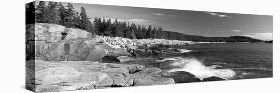 Waves Breaking on Rocks at the Coast, Acadia National Park, Schoodic Peninsula, Maine, USA-null-Stretched Canvas