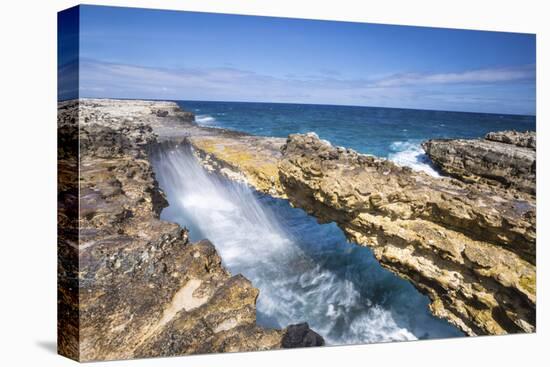 Waves in the Natural Arches of Limestone Devil's Bridge, Antigua, Antigua and Barbuda-Roberto Moiola-Premier Image Canvas