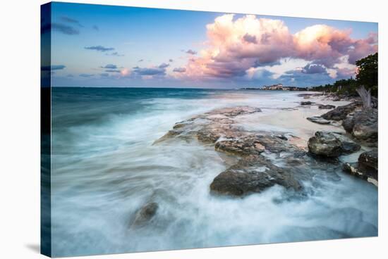 Waves On A Rocky Shoreline. Nassau, Bahamas-Erik Kruthoff-Stretched Canvas