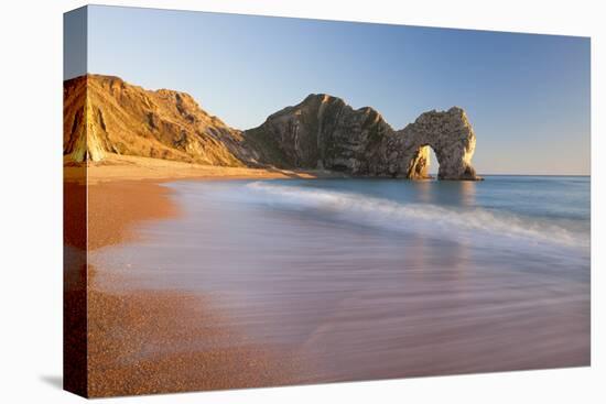 Waves Sweeping onto the Deserted Beach at Durdle Door, Dorset, England. Winter-Adam Burton-Premier Image Canvas