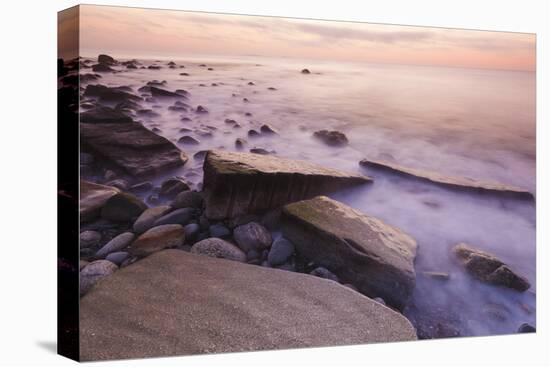 Waves Wash over the Rocks at Rye Harbor SP in Rye, New Hampshire-Jerry & Marcy Monkman-Premier Image Canvas