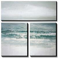 Waves-Caroline Gold-Stretched Canvas