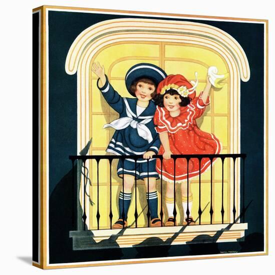 Waving at the Parade - Child Life-Hazel Frazee-Premier Image Canvas