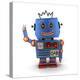 Waving Vintage Toy Robot-badboo-Stretched Canvas