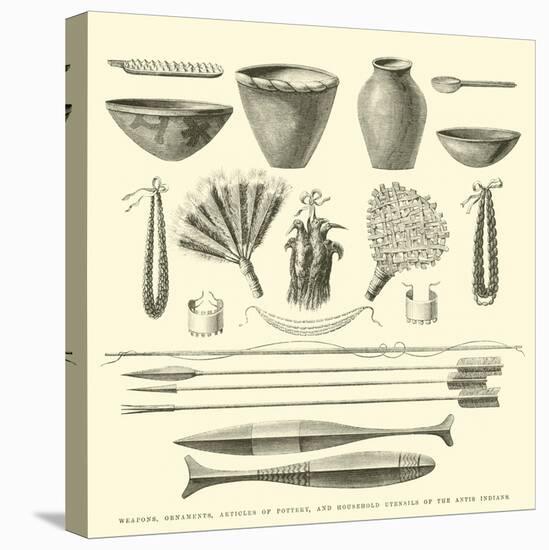 Weapons, Ornaments, Articles of Pottery, and Household Utensils of the Antis Indians-Édouard Riou-Premier Image Canvas