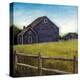 Weathered Barns Navy-David Carter Brown-Stretched Canvas