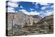 Weathered Buddhist chortens at Neyrak village looking over cliff, Zanskar, India, Himalayas, Asia-Thomas L. Kelly-Premier Image Canvas