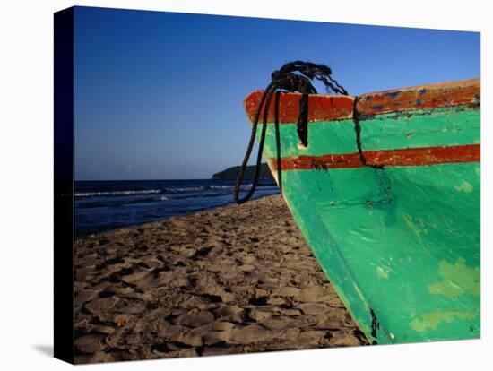 Weathered Wooden Boat Prow on Beach, Tela, Atlantida, Honduras-Jeffrey Becom-Premier Image Canvas