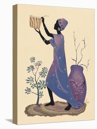 Weaving Basket - Purple Dress-Judy Mastrangelo-Premier Image Canvas