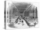 Weaving Shed Fitted with Rows of Power Looms Driven by Belt and Shafting, C1840-null-Premier Image Canvas