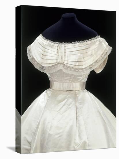 Wedding Bodice in Ivory Silk Satin Trimmed with Lace, c.1865-null-Premier Image Canvas