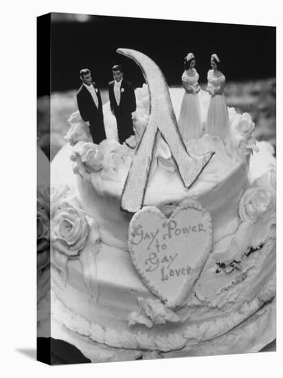 Wedding Cake Adorned with Homosexual Couples, Protesting New York City's Refusal to Wed Homosexuals-Grey Villet-Premier Image Canvas