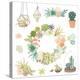 Wedding Graphic Set with Succulents, Wreath and Glass Terrariums-Alisa Foytik-Stretched Canvas