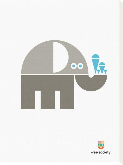Wee Alphas, Eli the Elephant-Wee Society-Stretched Canvas