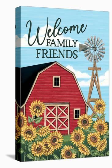 Welcome Family & Friends Barn-Deb Strain-Stretched Canvas