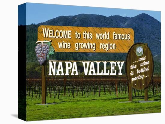 Welcome Sign, Napa Valley, California-John Alves-Premier Image Canvas