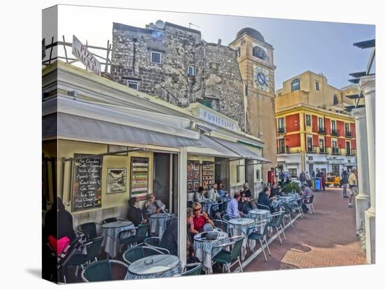 Welcome to Capri Cafe at Piazza Umberto-Markus Bleichner-Stretched Canvas