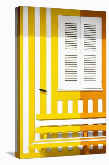 Welcome to Portugal Collection - Colorful Facade with Yellow and Orange Stripes-Philippe Hugonnard-Premier Image Canvas