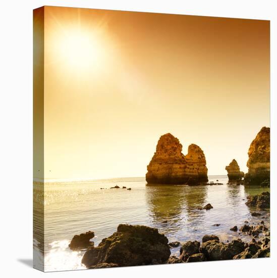 Welcome to Portugal Square Collection - Praia do Camilo at Sunset-Philippe Hugonnard-Premier Image Canvas