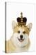 Welsh Corgi Dog Wearing Crown and Pearls-null-Premier Image Canvas