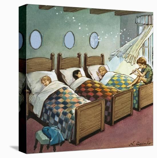 Wendy, Michael and John Sleeping, Illustration from 'Peter Pan' by J.M. Barrie-Nadir Quinto-Premier Image Canvas