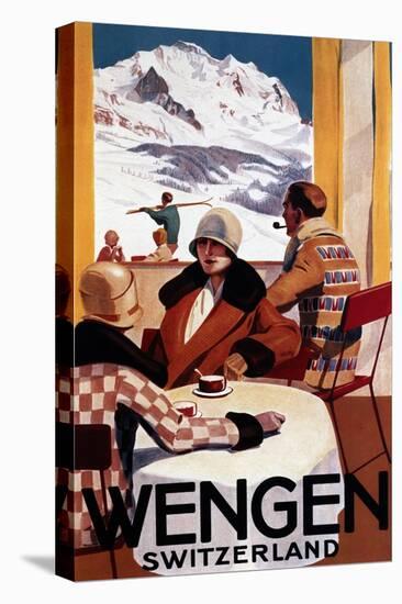 Wengen, Switzerland - The Downhill Club Promotional Poster-Lantern Press-Stretched Canvas