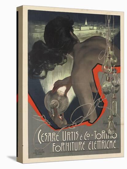 Werbeplakat für den italienischen Leuchtmittelhersteller 'Cesare Urtis &amp; Co.' 1889-Adolf Hohenstein-Premier Image Canvas