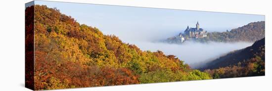 Wernigerode Castle Emerging from Morning Fog, All around Autumnal Woods, Saxony-Anhalt-Andreas Vitting-Premier Image Canvas