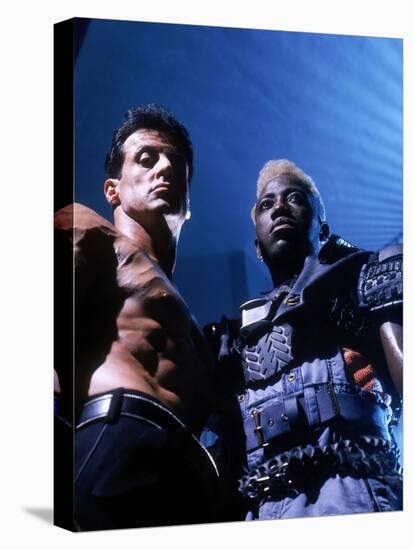 WESLEY SNIPES; SYLVESTER STALLONE. "Demolition Man" [1993], directed by MARCO BRAMBILLA.-null-Premier Image Canvas