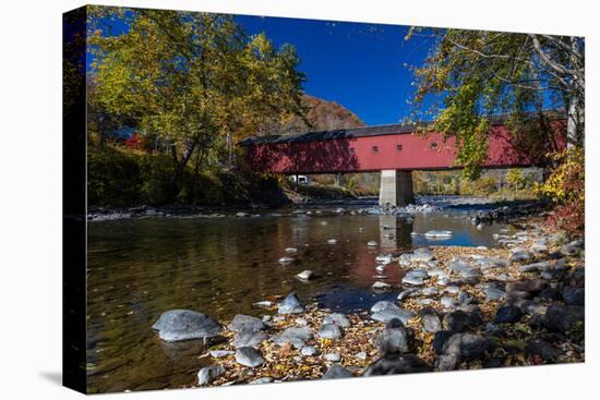 West Cornwall covered bridge over Housatonic River, West Cornwall, Connecticut, USA-null-Premier Image Canvas