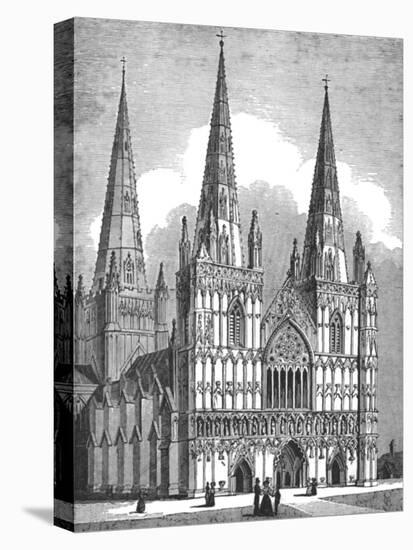 West Front of Lichfield Cathedral, Staffordshire, c1843-J Jackson-Premier Image Canvas