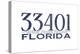 West Palm Beach, Florida - 33401 Zip Code (Blue)-Lantern Press-Stretched Canvas