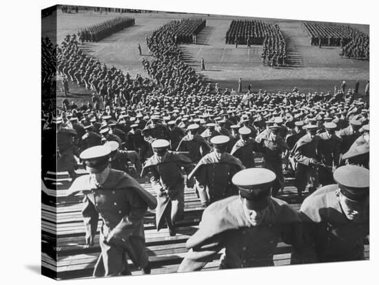 West Point Cadets Swarming into Bleachers for Army-Navy Game at Baltimore Stadium-Alfred Eisenstaedt-Premier Image Canvas