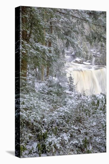 West Virginia, Blackwater Falls State Park. Blackwater Falls in Winter-Jaynes Gallery-Premier Image Canvas