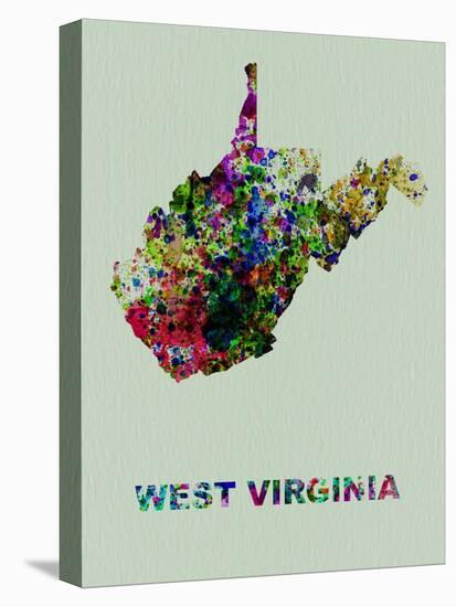 West Virginia Color Splatter Map-NaxArt-Stretched Canvas