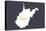 West Virginia - Home State - White on Gray-Lantern Press-Stretched Canvas