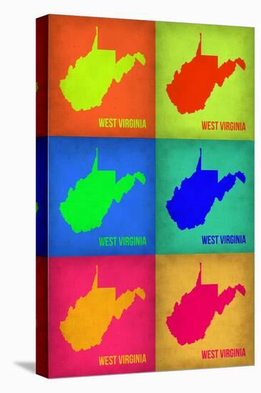 West Virginia Pop Art Map 1-NaxArt-Stretched Canvas