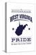 West Virginia State Pride - Blue on White-Lantern Press-Stretched Canvas